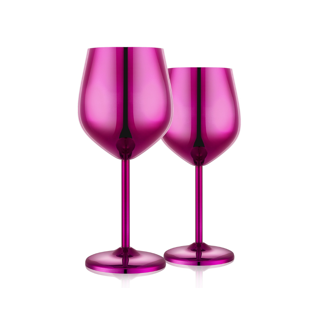 500ml (17 OZ) Stainless Steel Wine Glasses (Set of 2)