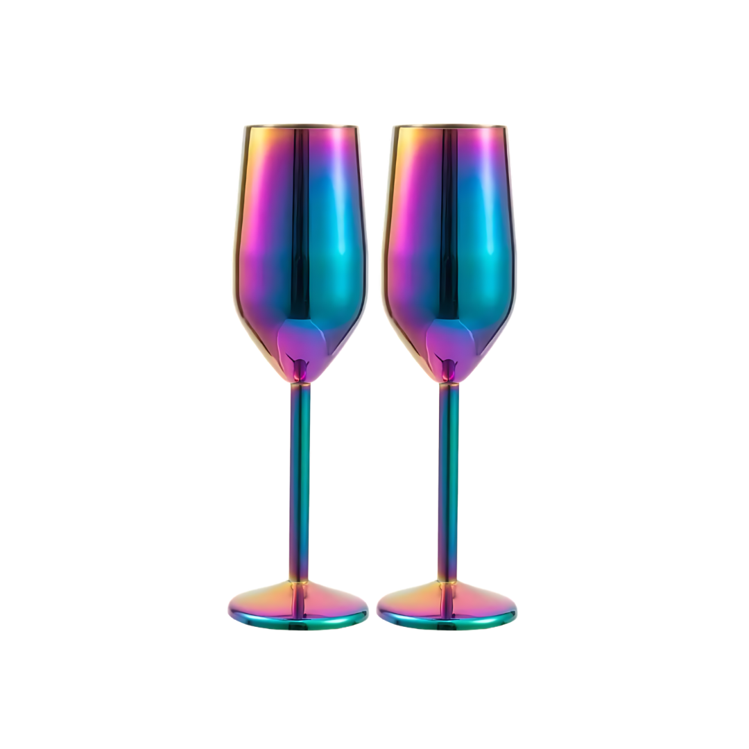 200ml (7 OZ) Stainless Steel Champagne Flutes (Set of 2)