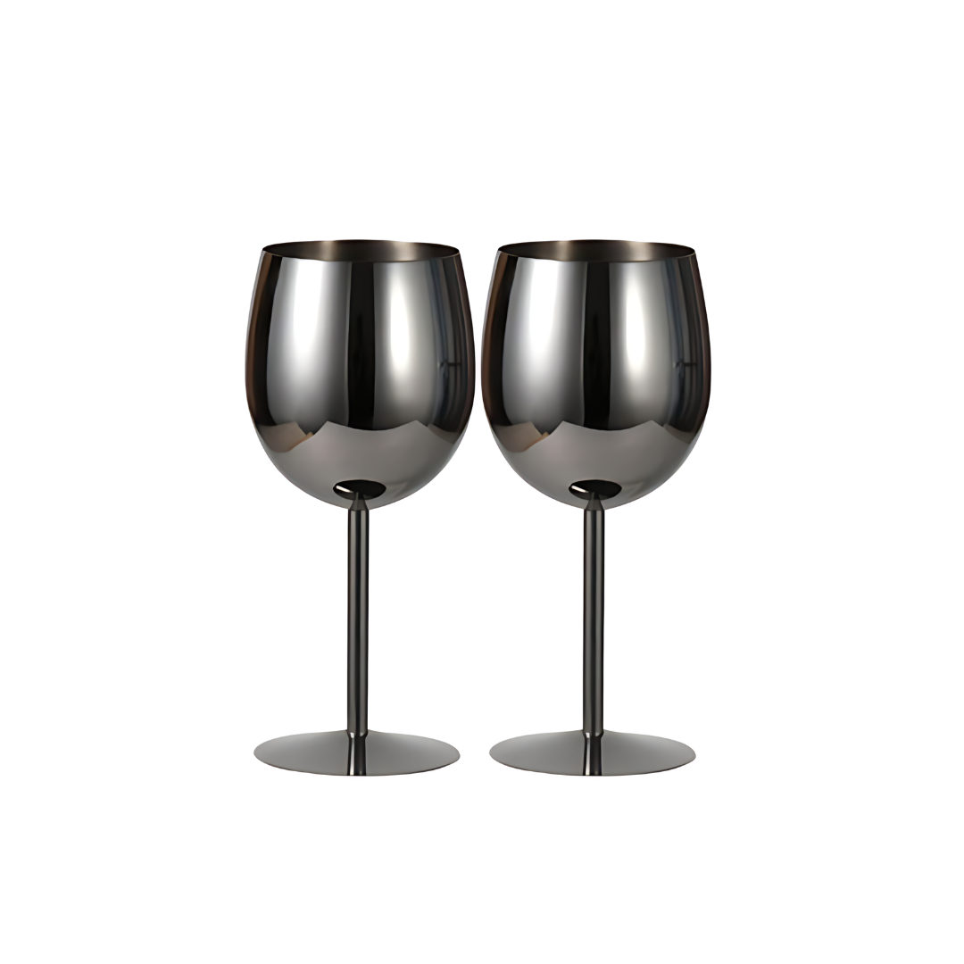 350ml (12 OZ) Stainless Steel Wine Glasses (Set of 2)