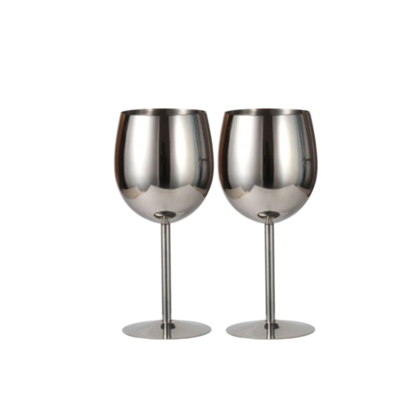 Stainless Steel Unbreakable Champagne Glasses- Set of Two 8 Ounce