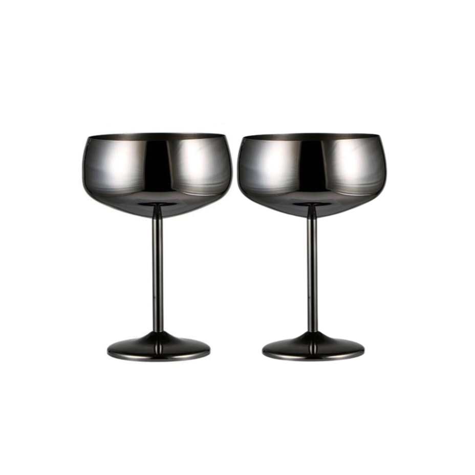 450ml (15 OZ) Stainless Steel Coupe Glasses (Set of 2)