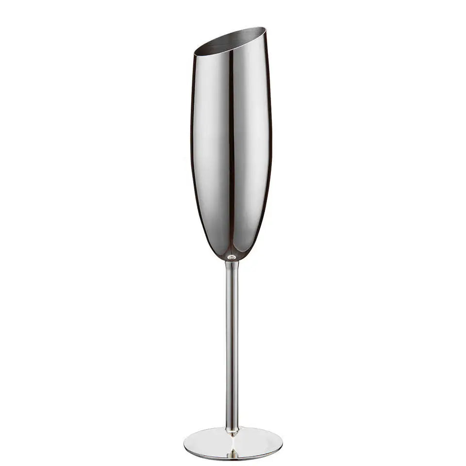 240ml (8 OZ) Stainless Steel Beveled Champagne Flutes (Set of 2)