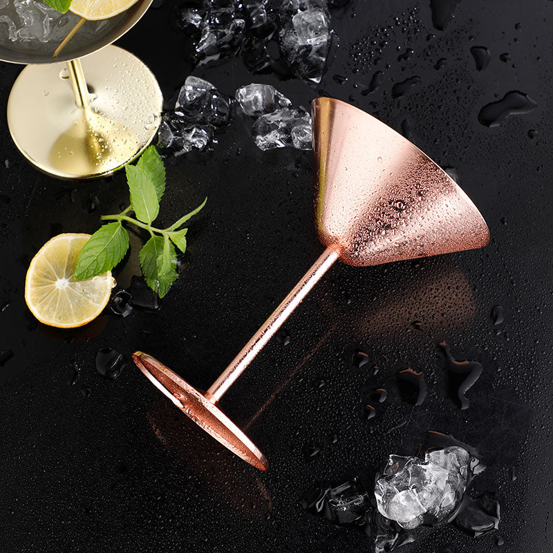 Top down view of Stainless Steel Martini Glass (Rose Gold) - The Stainless Sipper